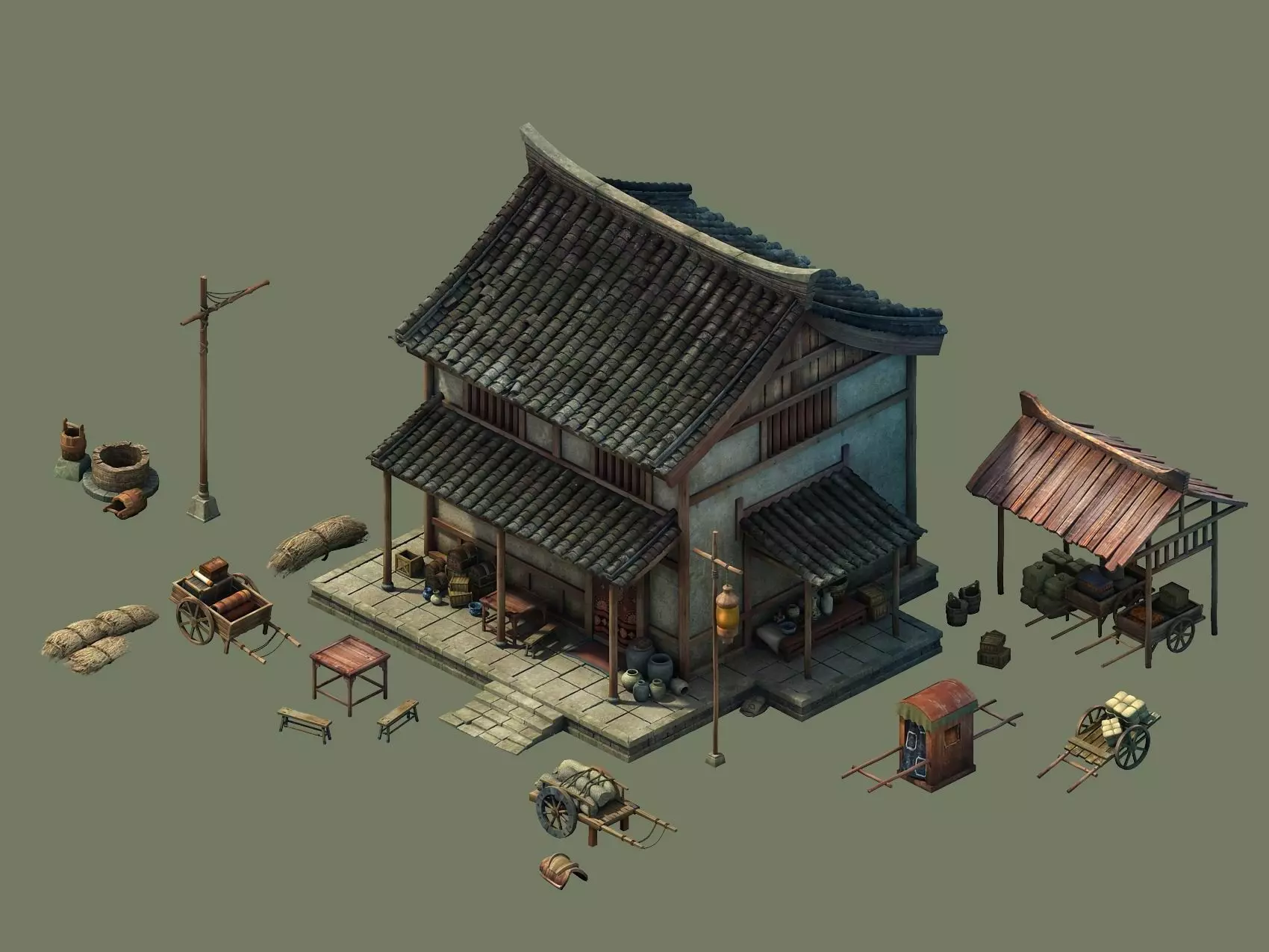 Game Model - City - Inn Hotel 3D model