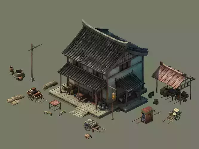 Game Model - City - Inn Hotel 3D model