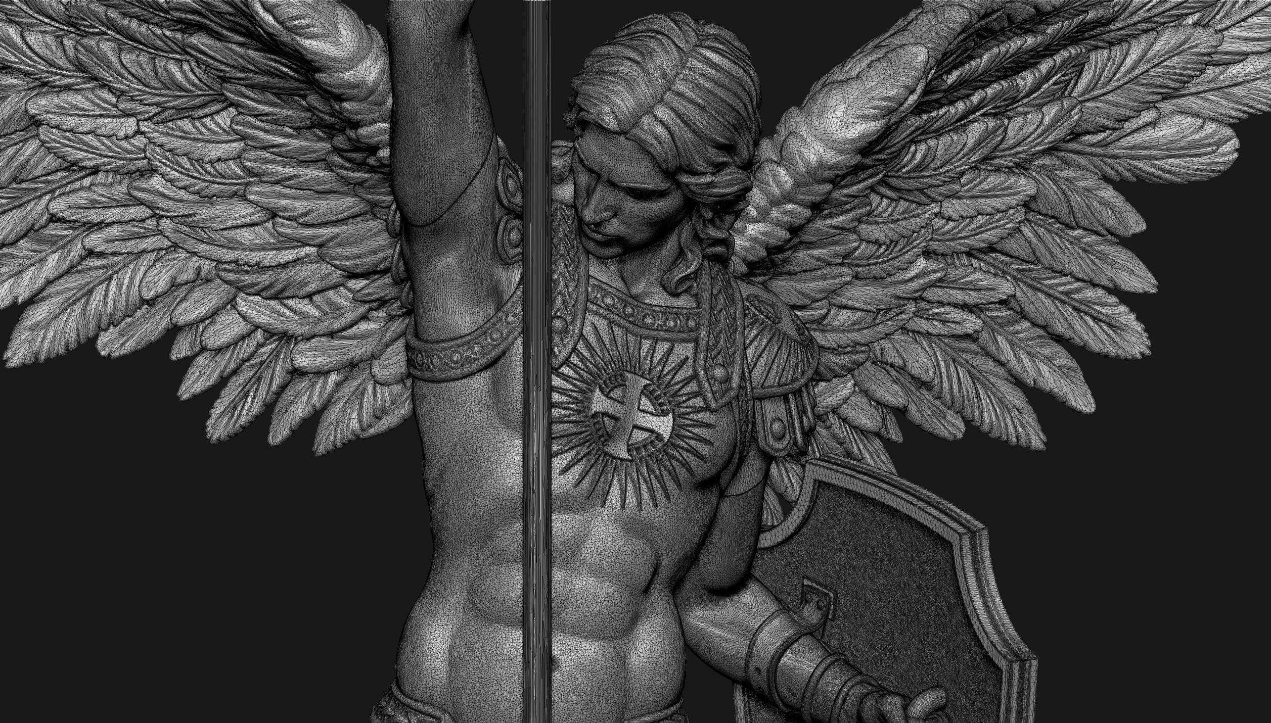 Archangel Michael Statue 3D print model_8