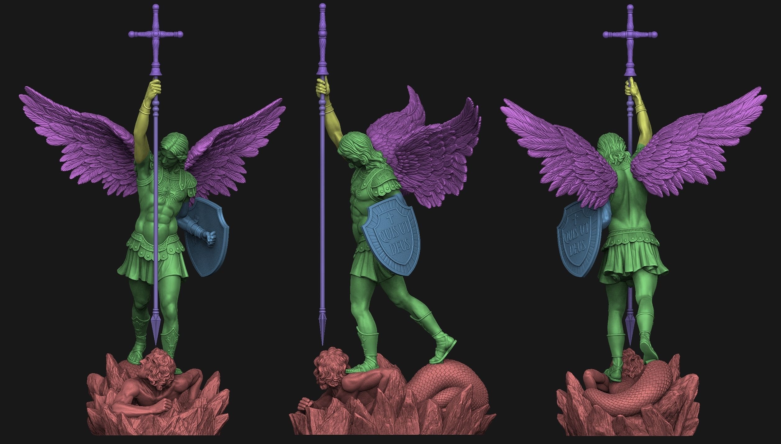 Archangel Michael Statue 3D print model_2