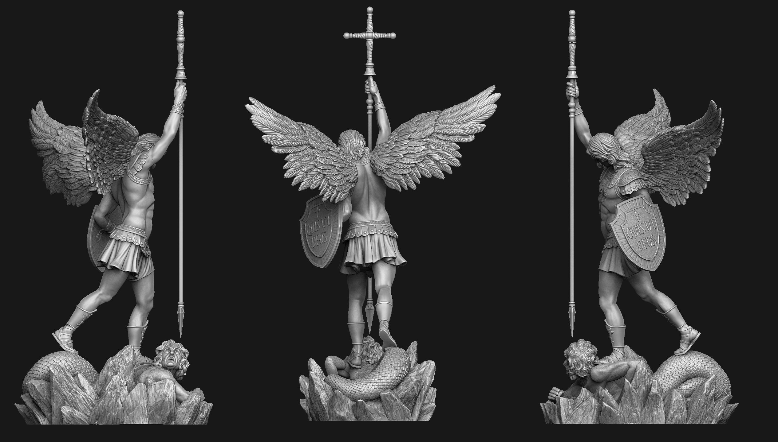 Archangel Michael Statue 3D print model_3
