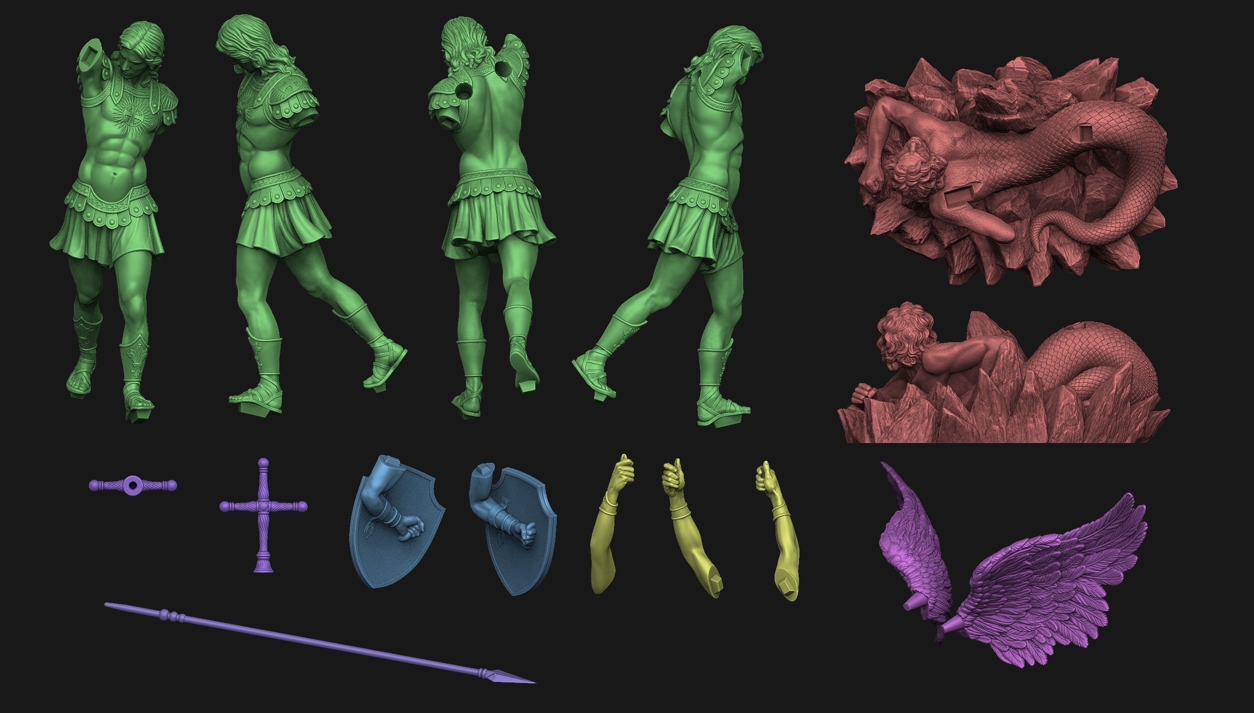 Archangel Michael Statue 3D print model_4