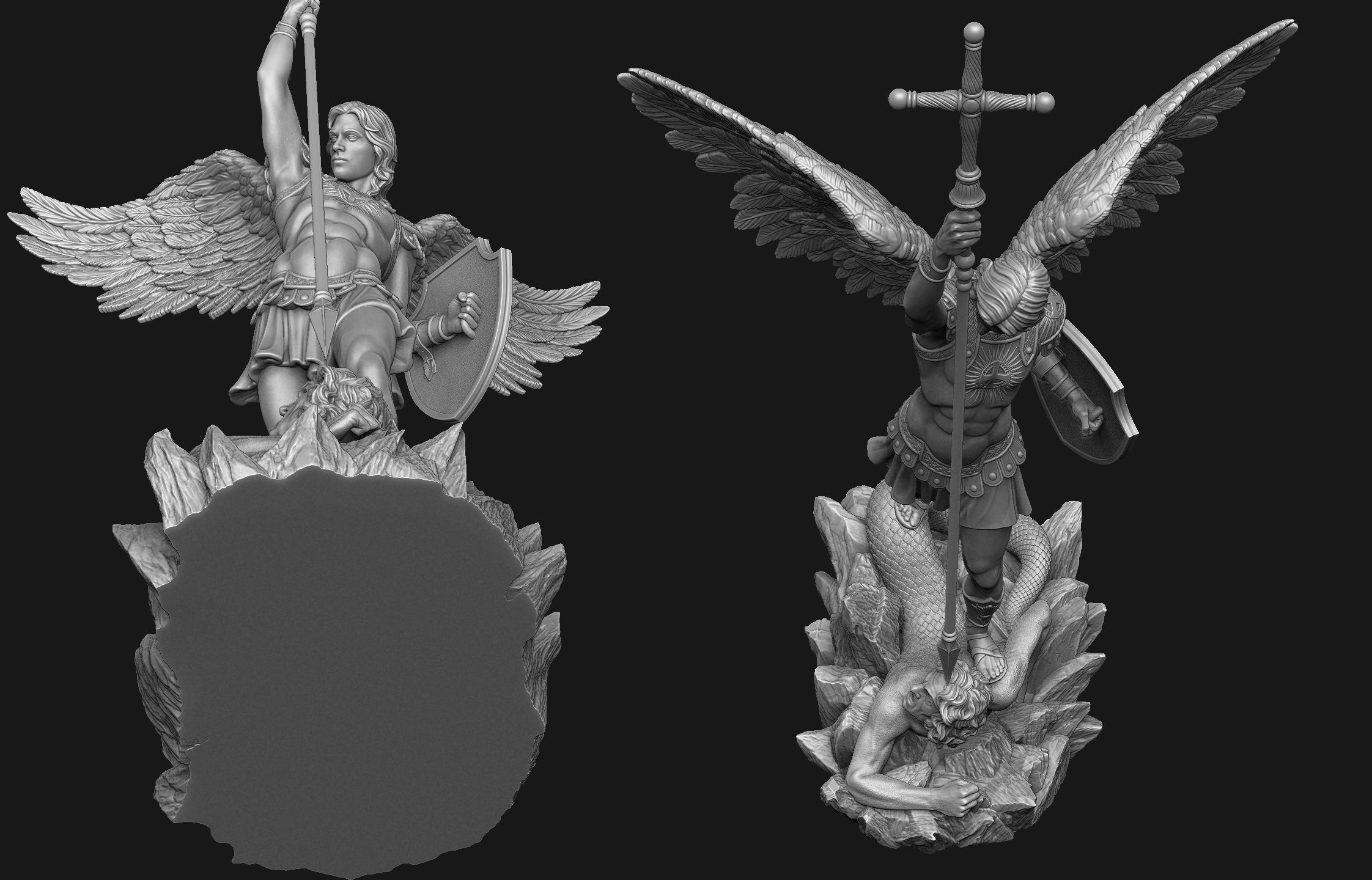 Archangel Michael Statue 3D print model_7