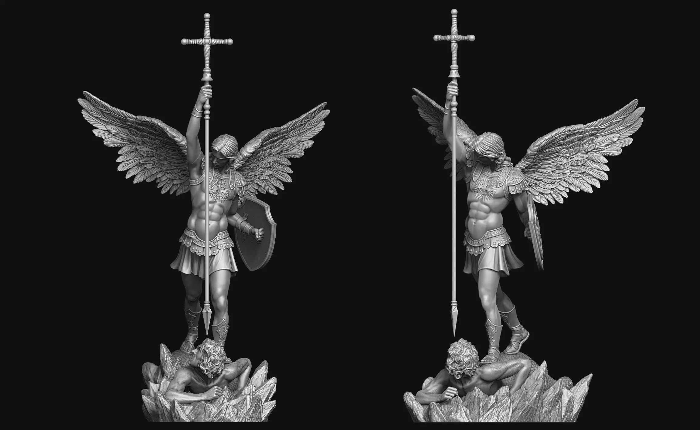 Archangel Michael Statue 3D print model_0