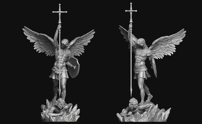 Archangel Michael Statue 3D print model