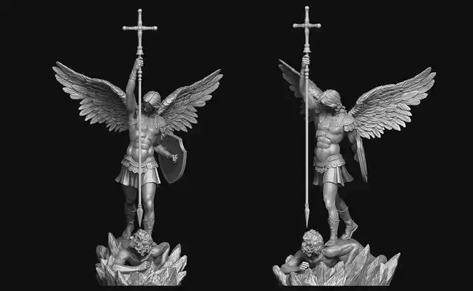 Archangel Michael Statue 3D print model