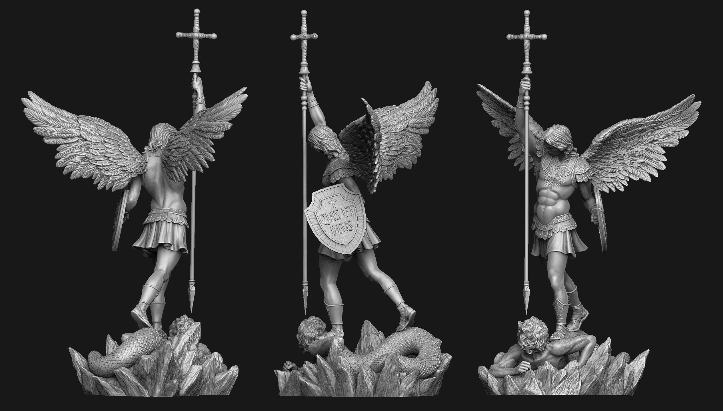 Archangel Michael Statue 3D print model_5