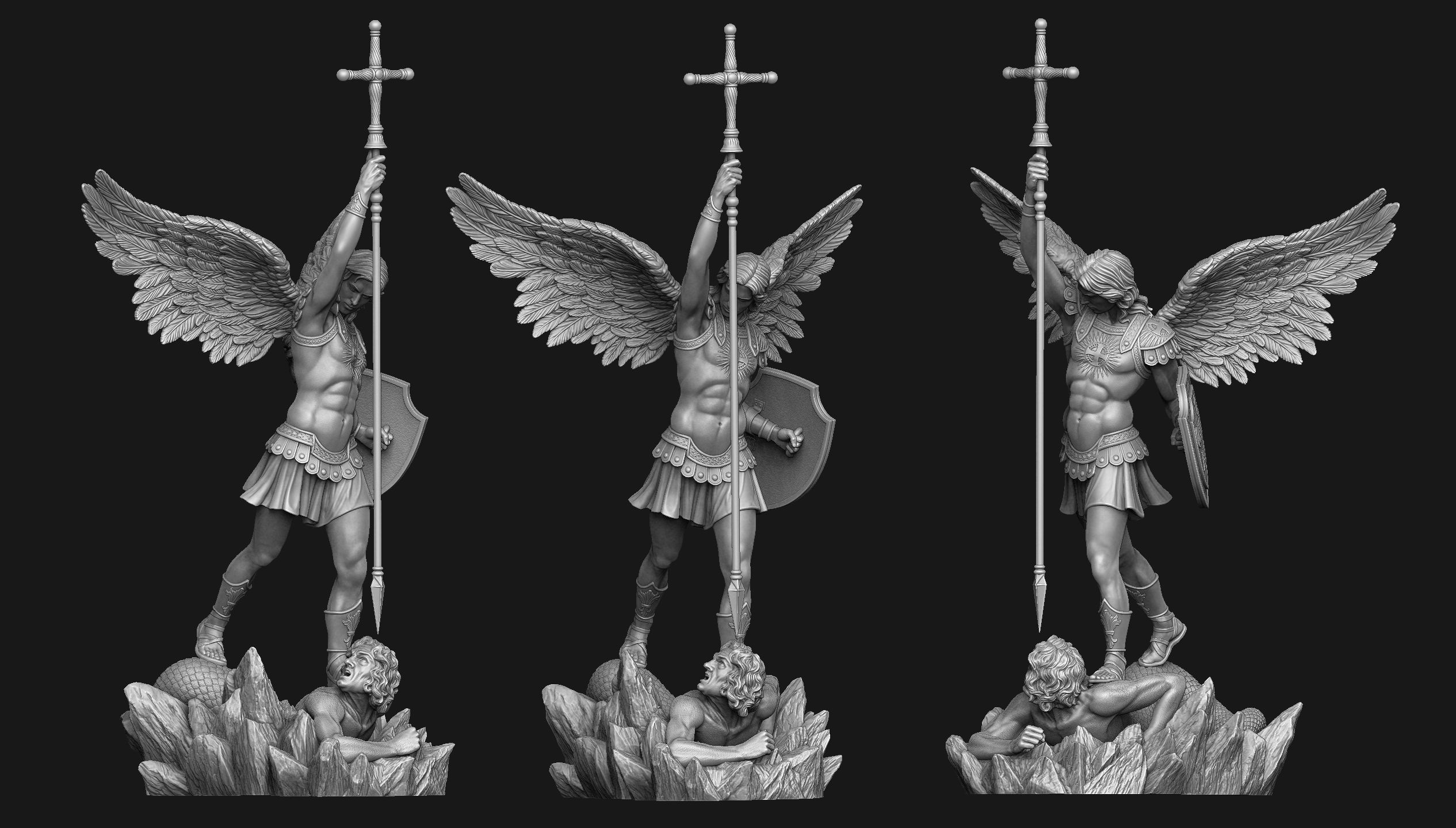 Archangel Michael Statue 3D print model_1