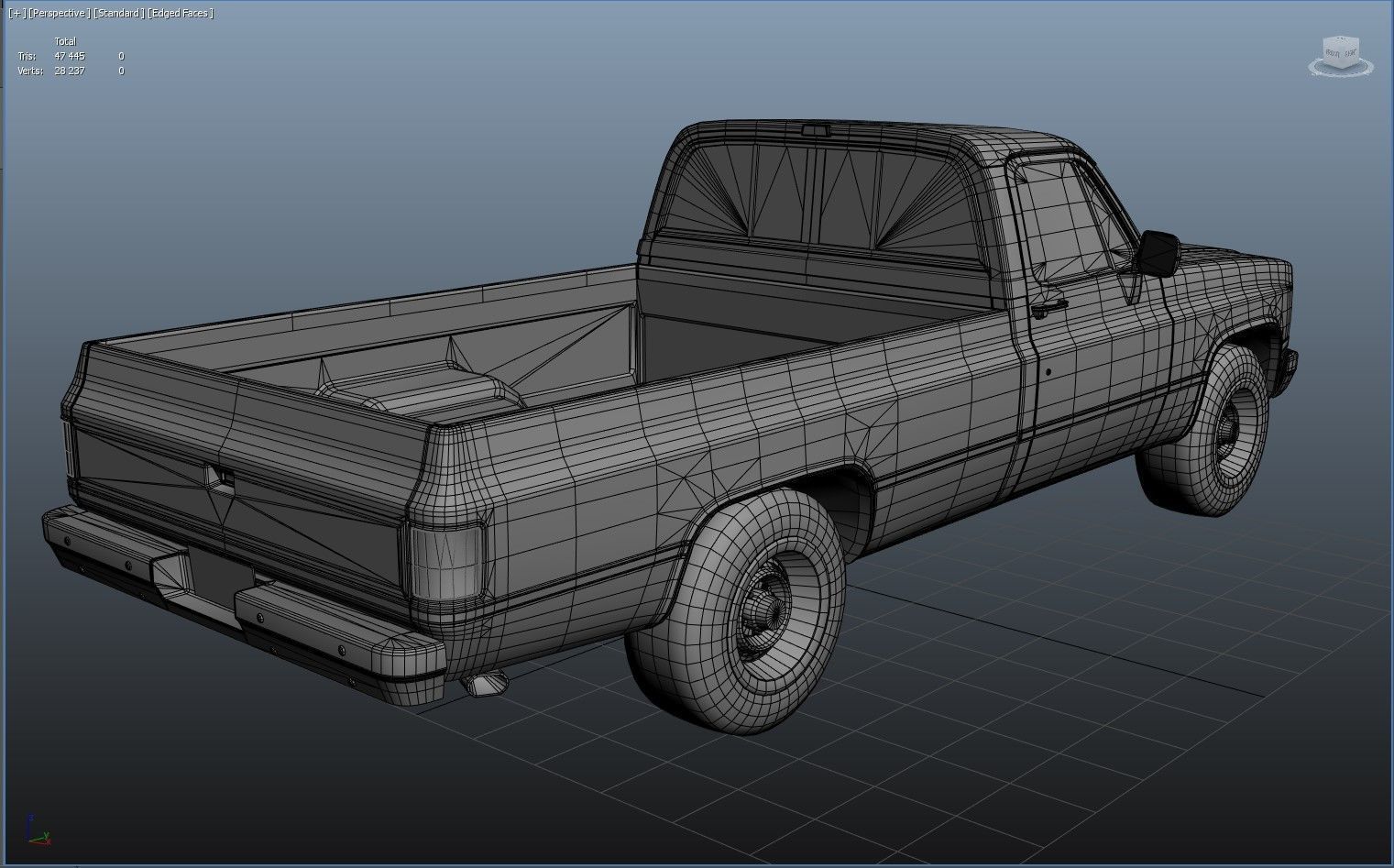 American generic pickup Low-poly 3D model_19
