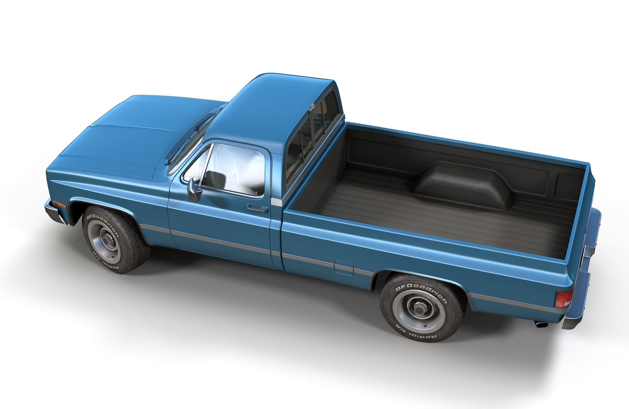 American generic pickup Low-poly 3D model_5