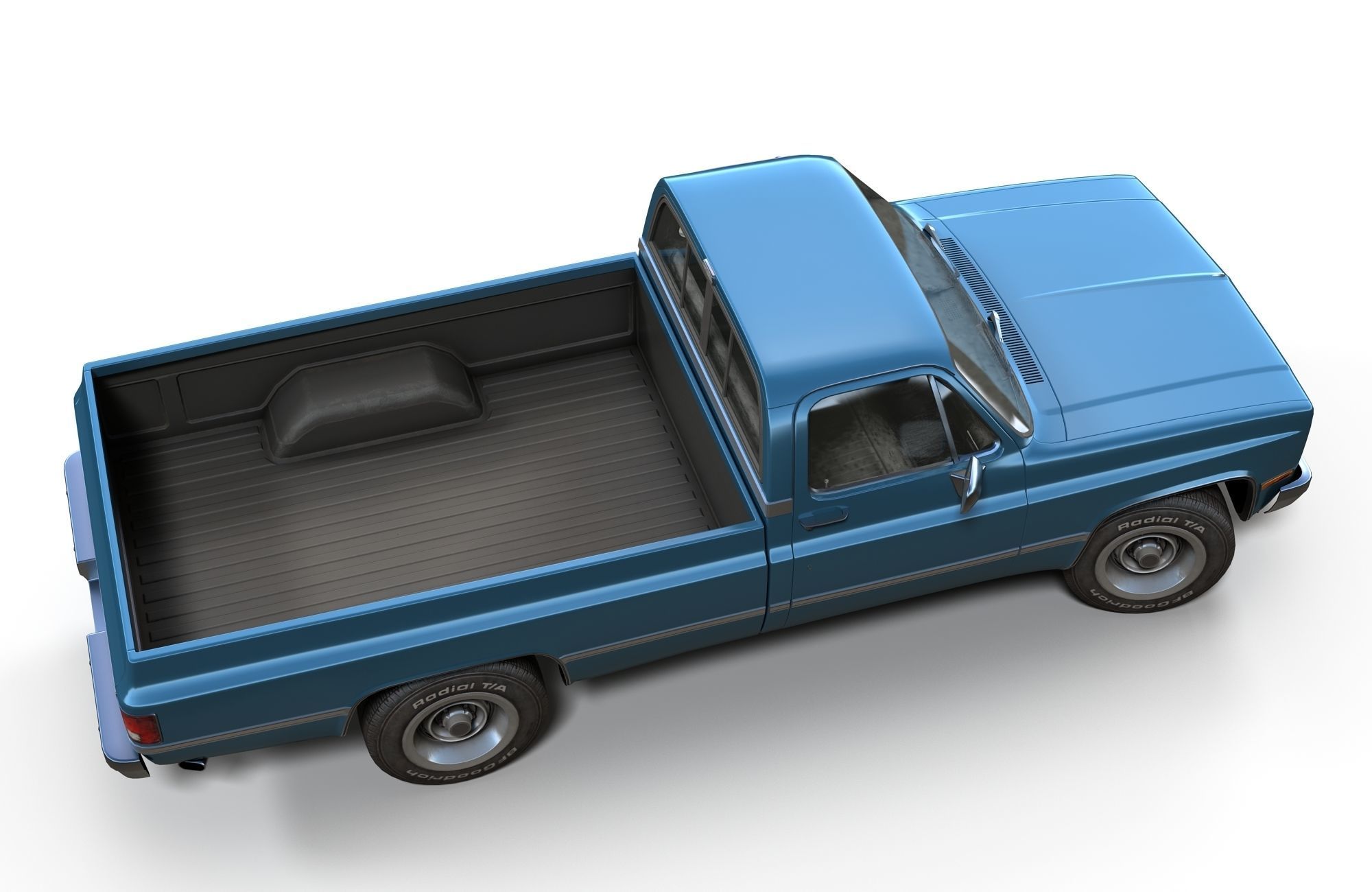 American generic pickup Low-poly 3D model_6