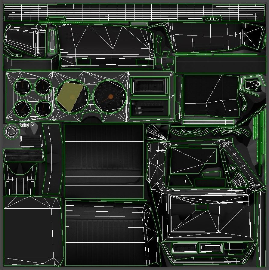 American generic pickup Low-poly 3D model_25