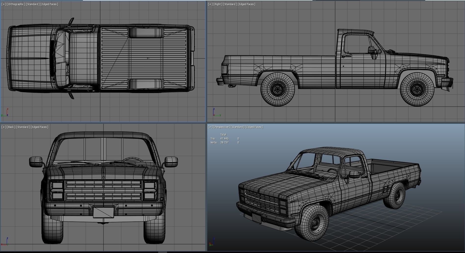 American generic pickup Low-poly 3D model_24