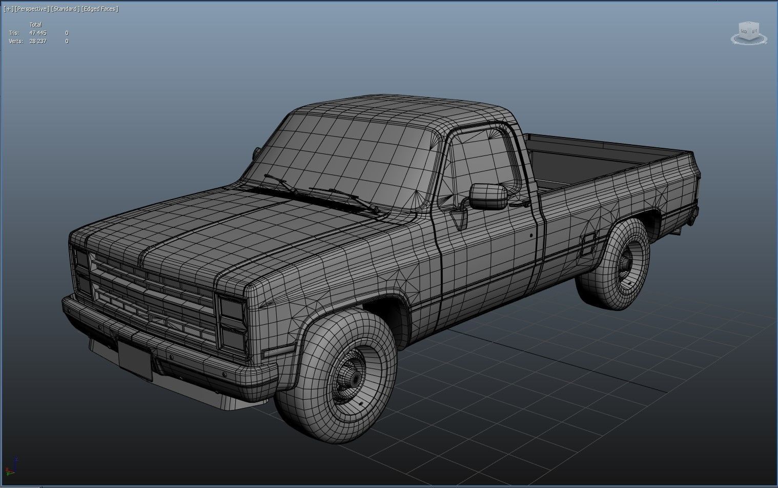 American generic pickup Low-poly 3D model_20