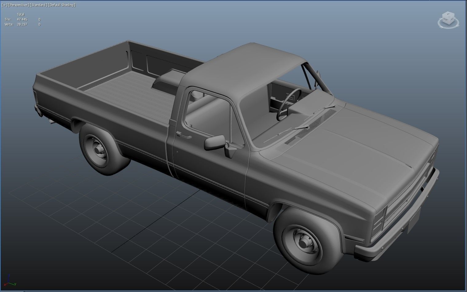 American generic pickup Low-poly 3D model_18