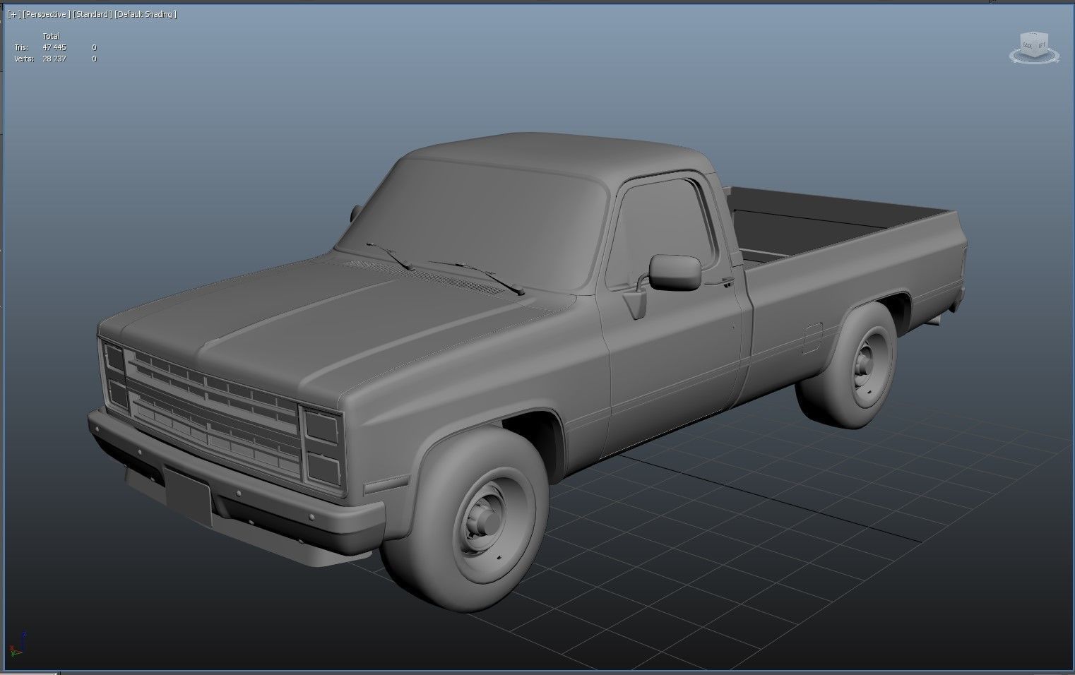 American generic pickup Low-poly 3D model_17