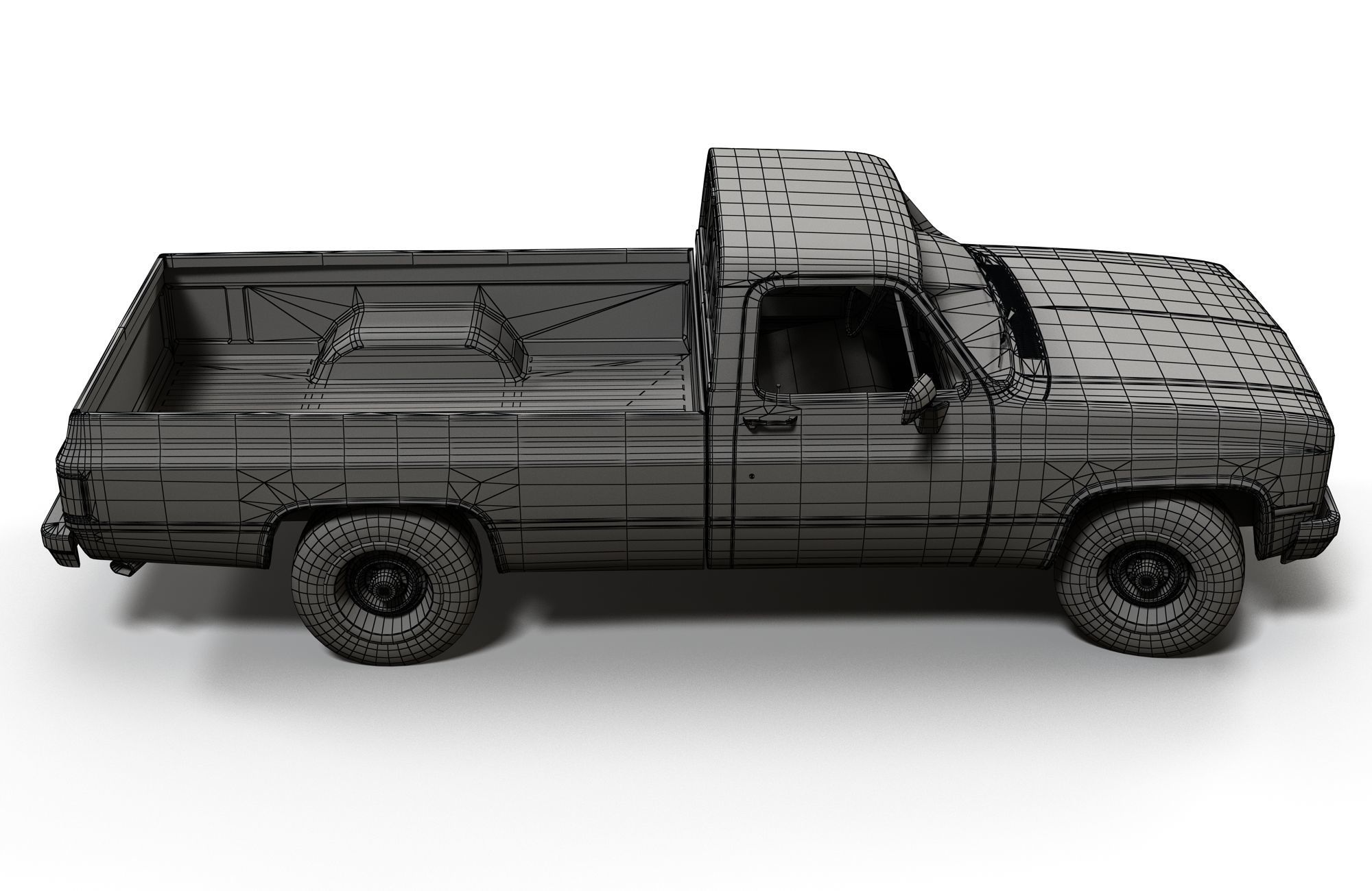 American generic pickup Low-poly 3D model_10