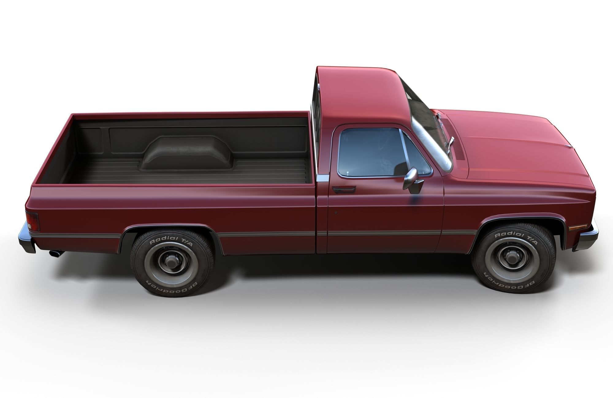 American generic pickup Low-poly 3D model_1