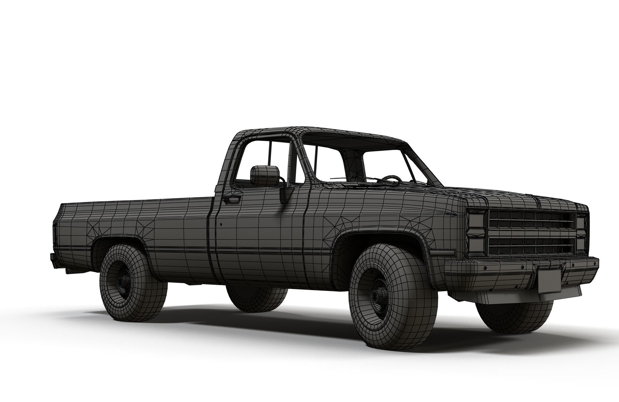 American generic pickup Low-poly 3D model_11