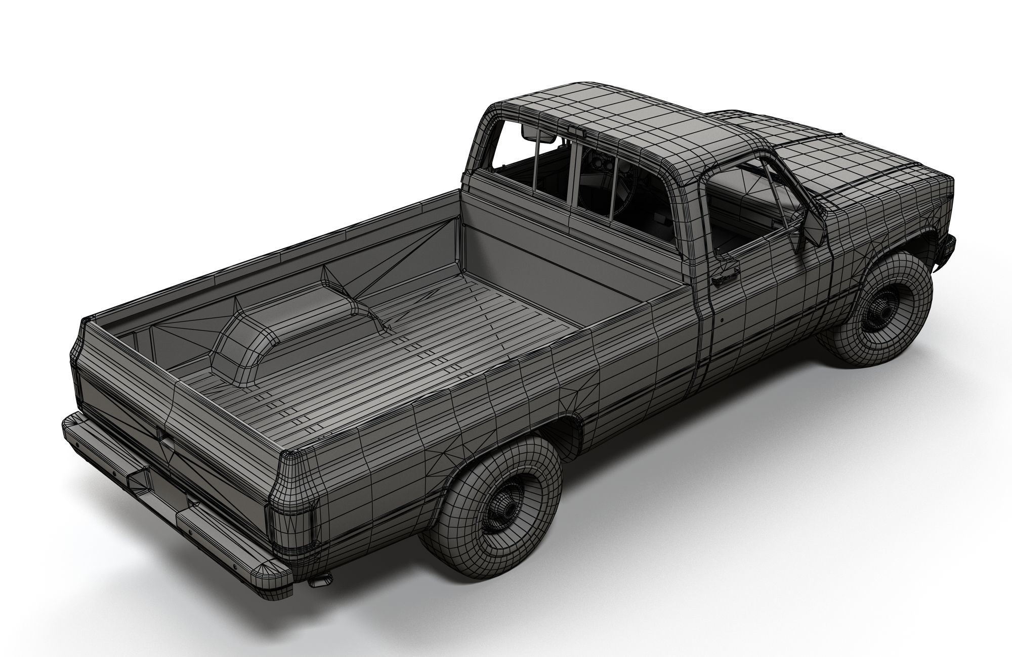 American generic pickup Low-poly 3D model_14
