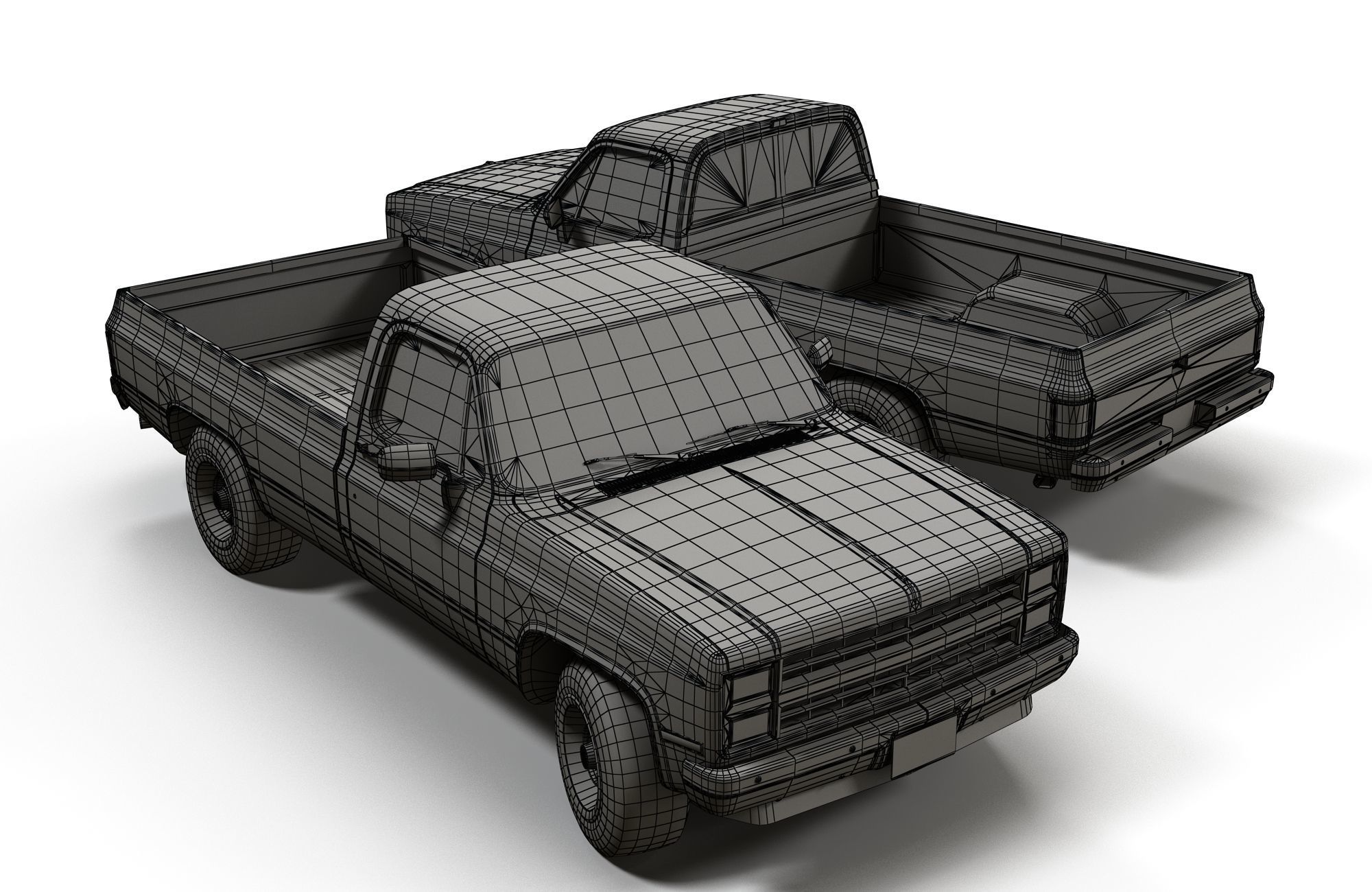 American generic pickup Low-poly 3D model_15