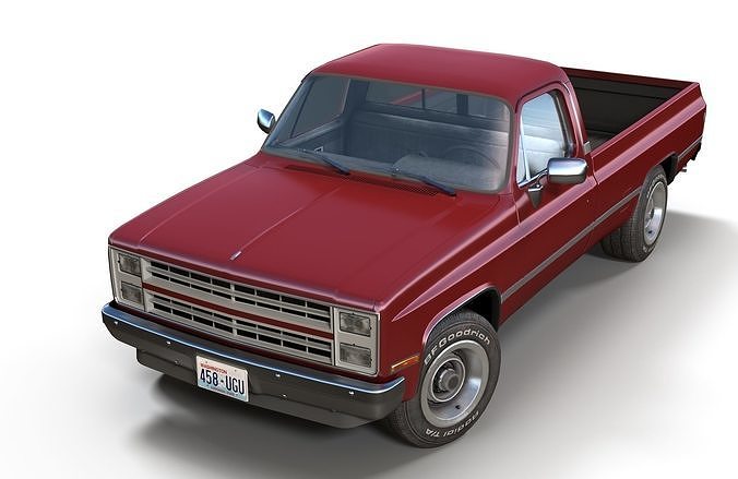 American generic pickup Low-poly 3D model