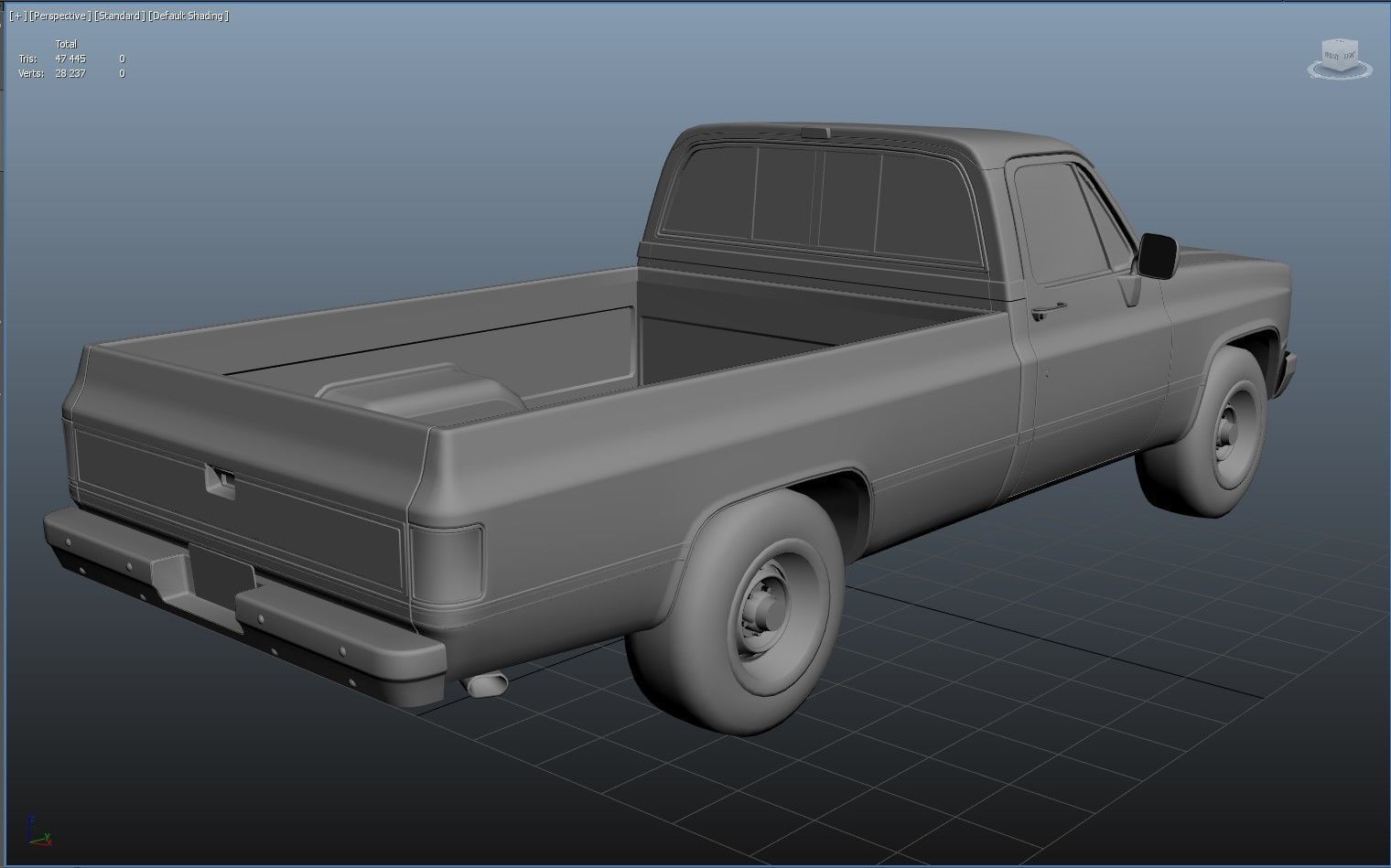 American generic pickup Low-poly 3D model_16