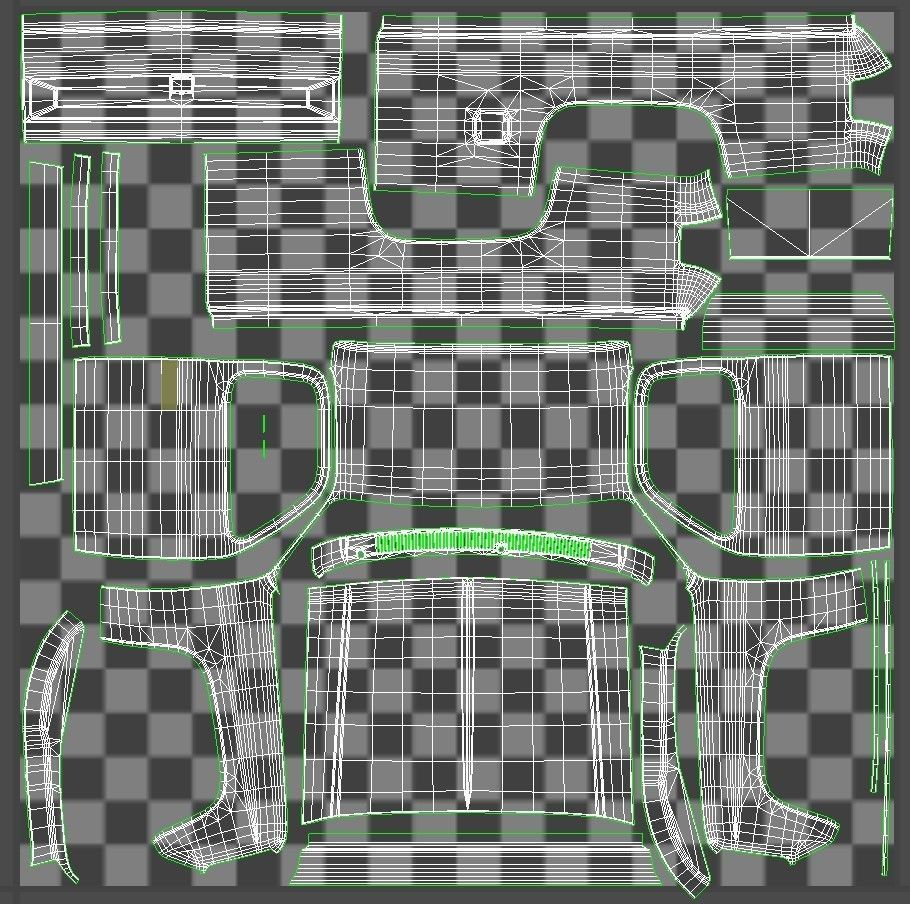 American generic pickup Low-poly 3D model_26