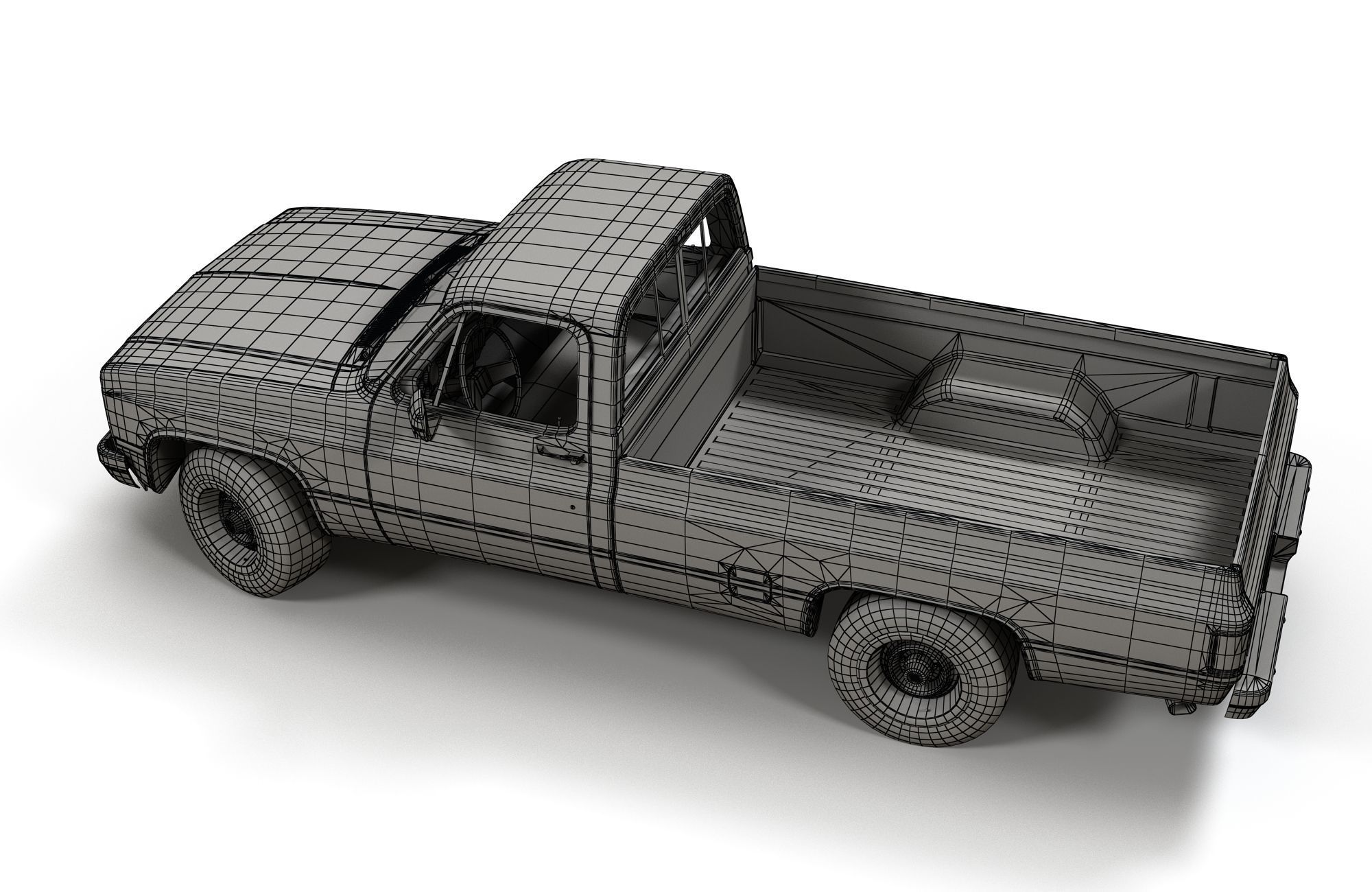 American generic pickup Low-poly 3D model_13