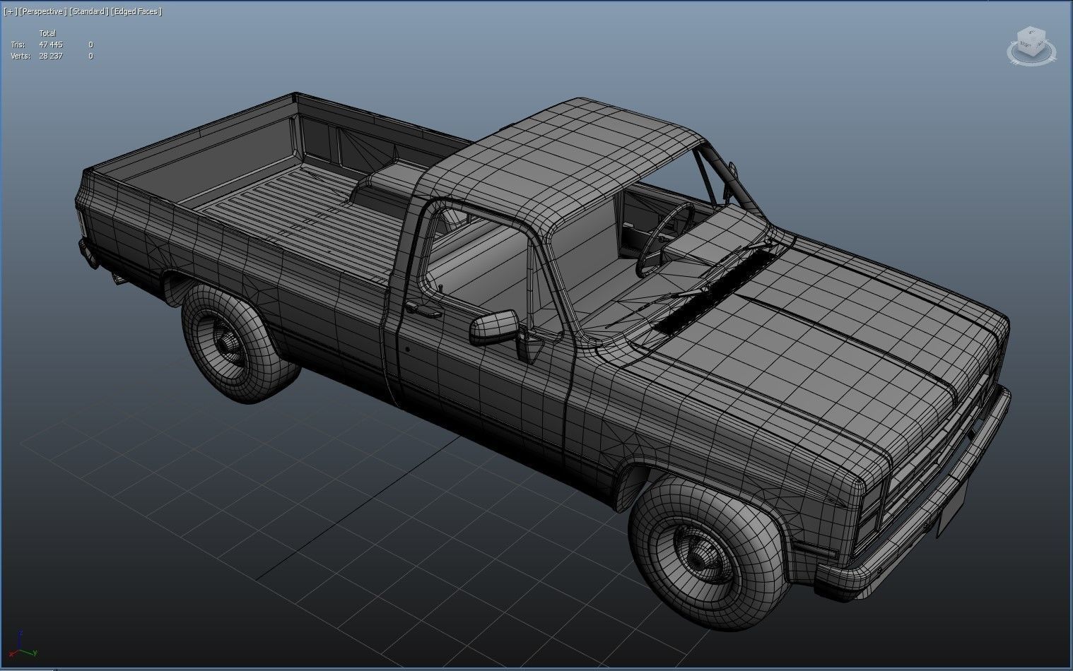 American generic pickup Low-poly 3D model_21