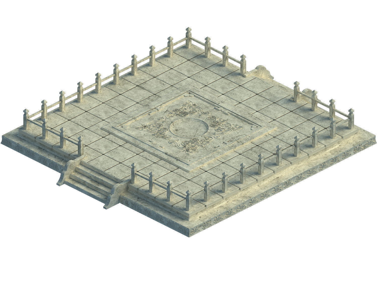 City - Center sightseeing platform 3D model_1