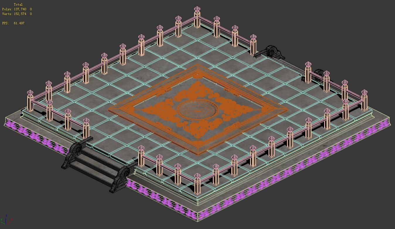 City - Center sightseeing platform 3D model_3