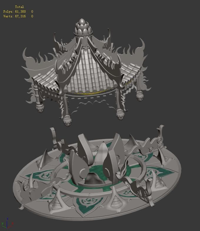 City Center Decoration - Fortune Spring 01 3D model_1