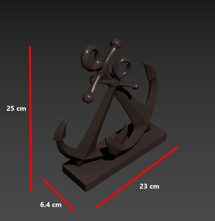 anchor desktop showpiece 3d printable model 3D print model_1