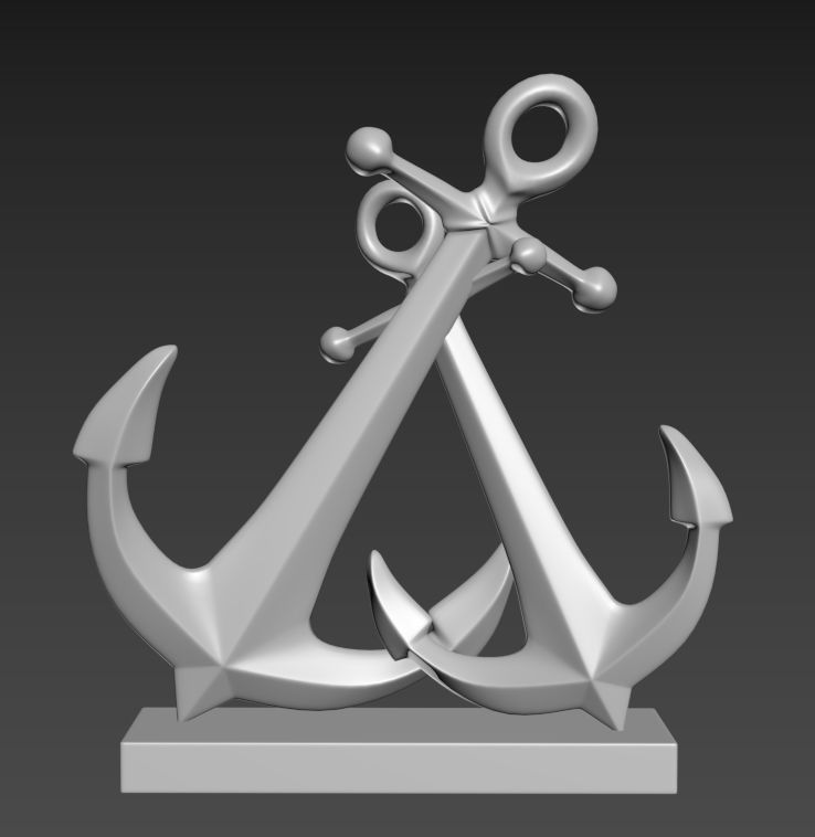 anchor desktop showpiece 3d printable model 3D print model_3