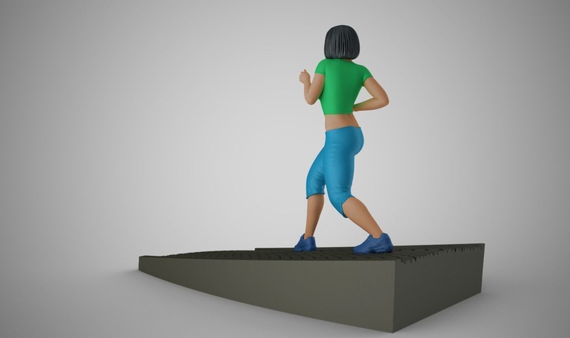 Woman Run Downhill 3D print model_8