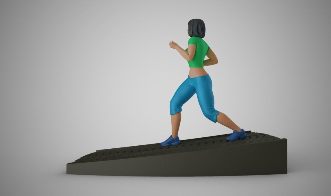 Woman Run Downhill 3D print model_9
