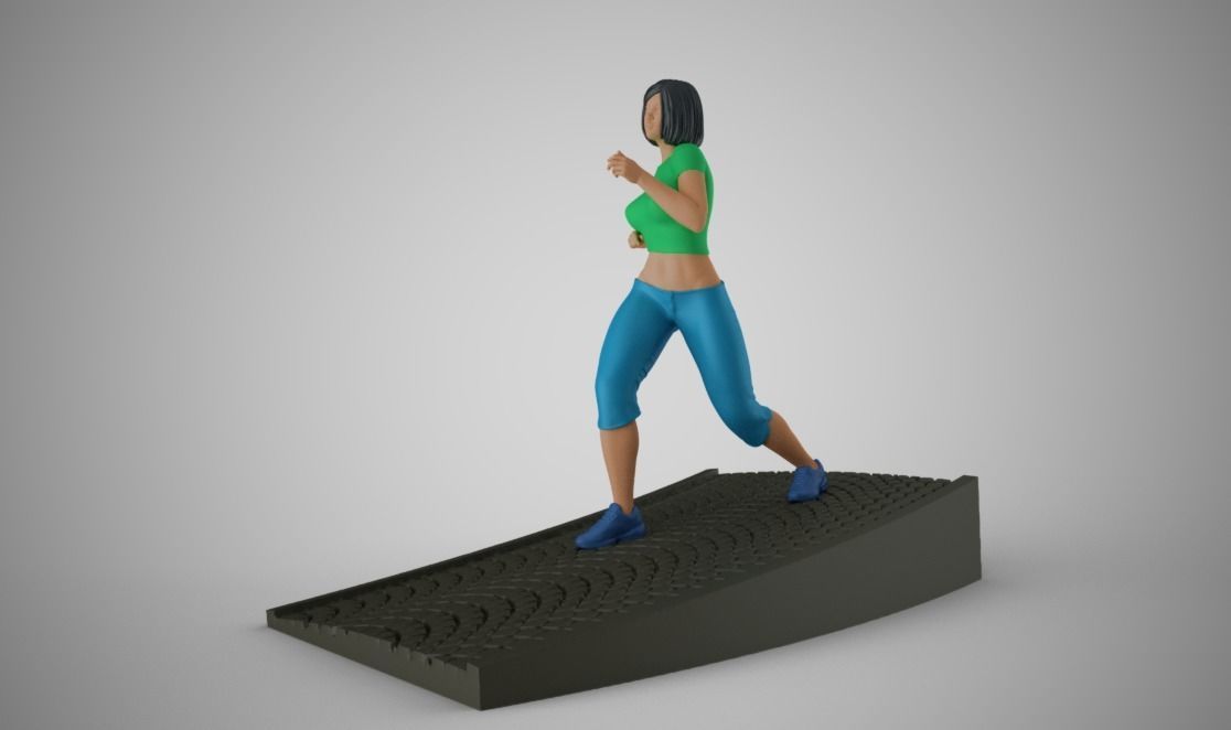 Woman Run Downhill 3D print model_10