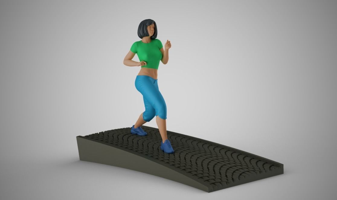 Woman Run Downhill 3D print model_4
