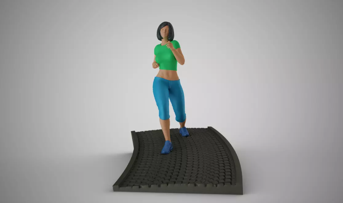 Woman Run Downhill 3D print model_0