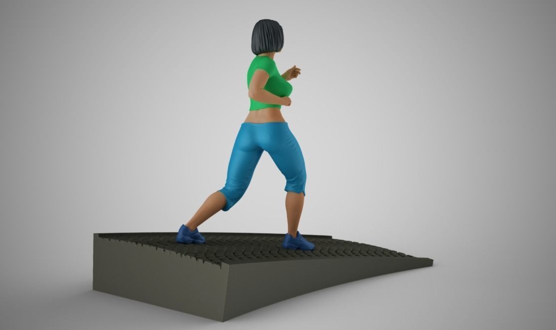 Woman Run Downhill 3D print model_6