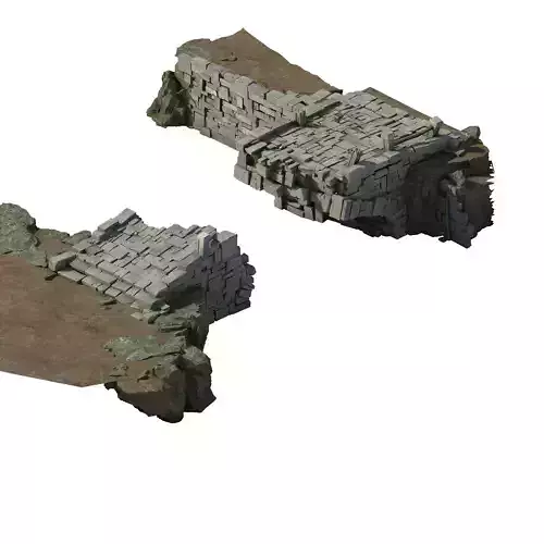 Village - broken stone bridge