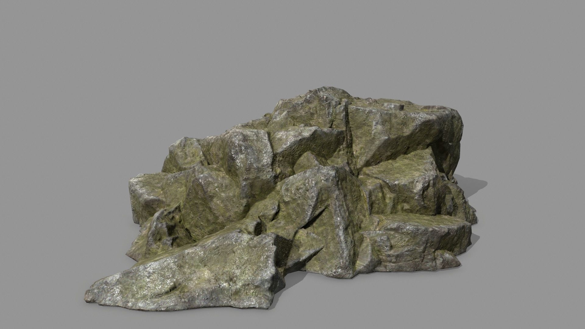 Rock Set pile of rocks Low-poly 3D model_8