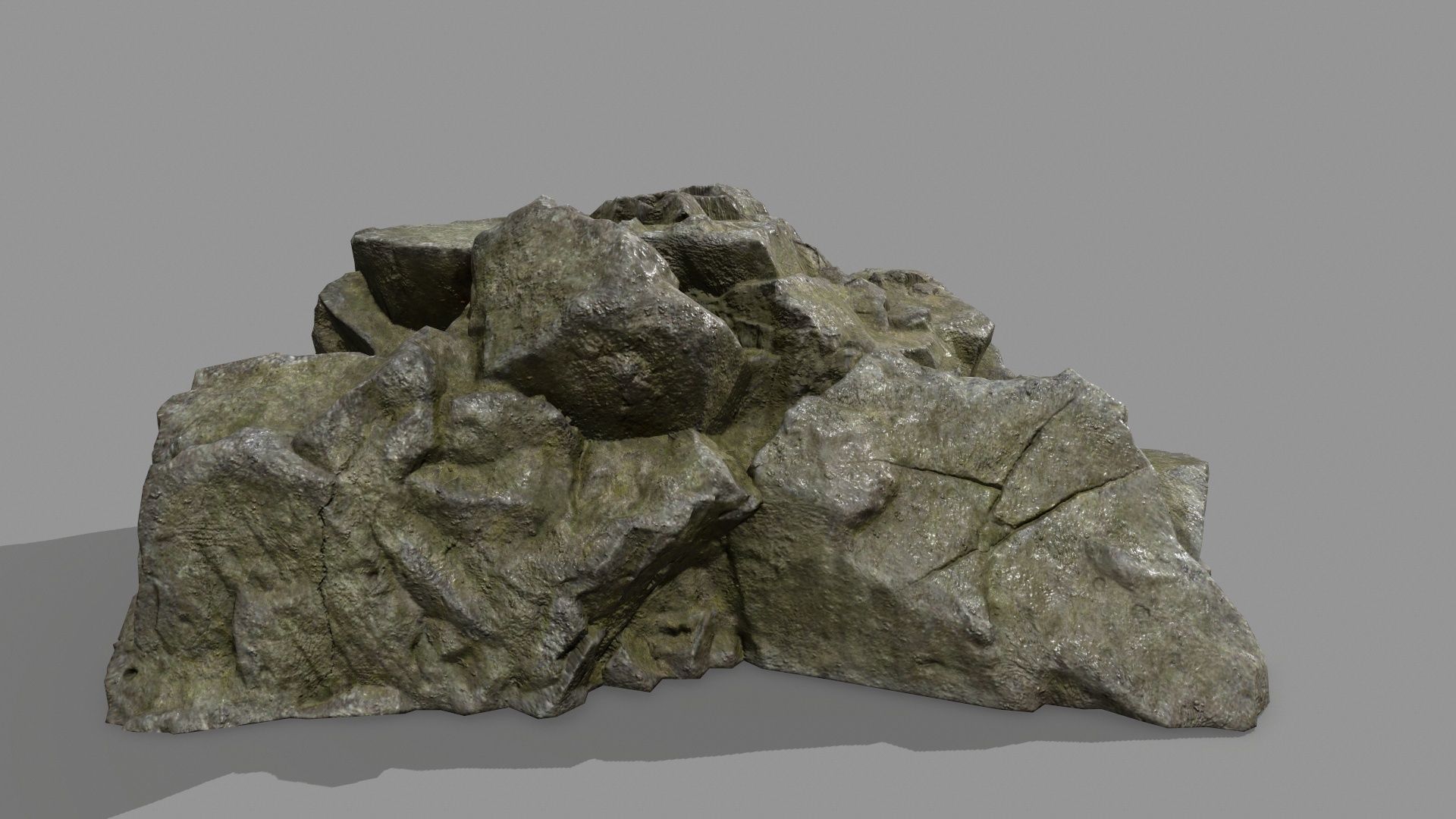 Rock Set pile of rocks Low-poly 3D model_6