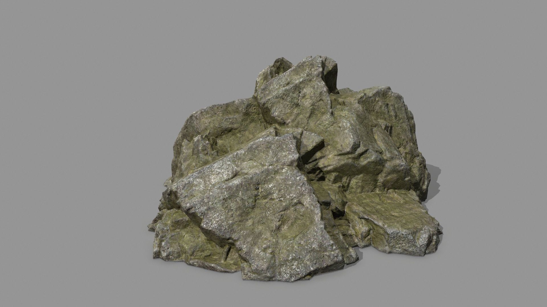 Rock Set pile of rocks Low-poly 3D model_9