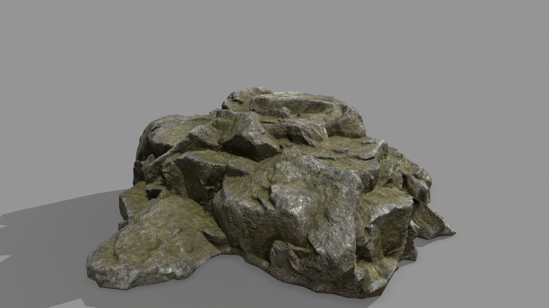 Rock Set pile of rocks Low-poly 3D model_5