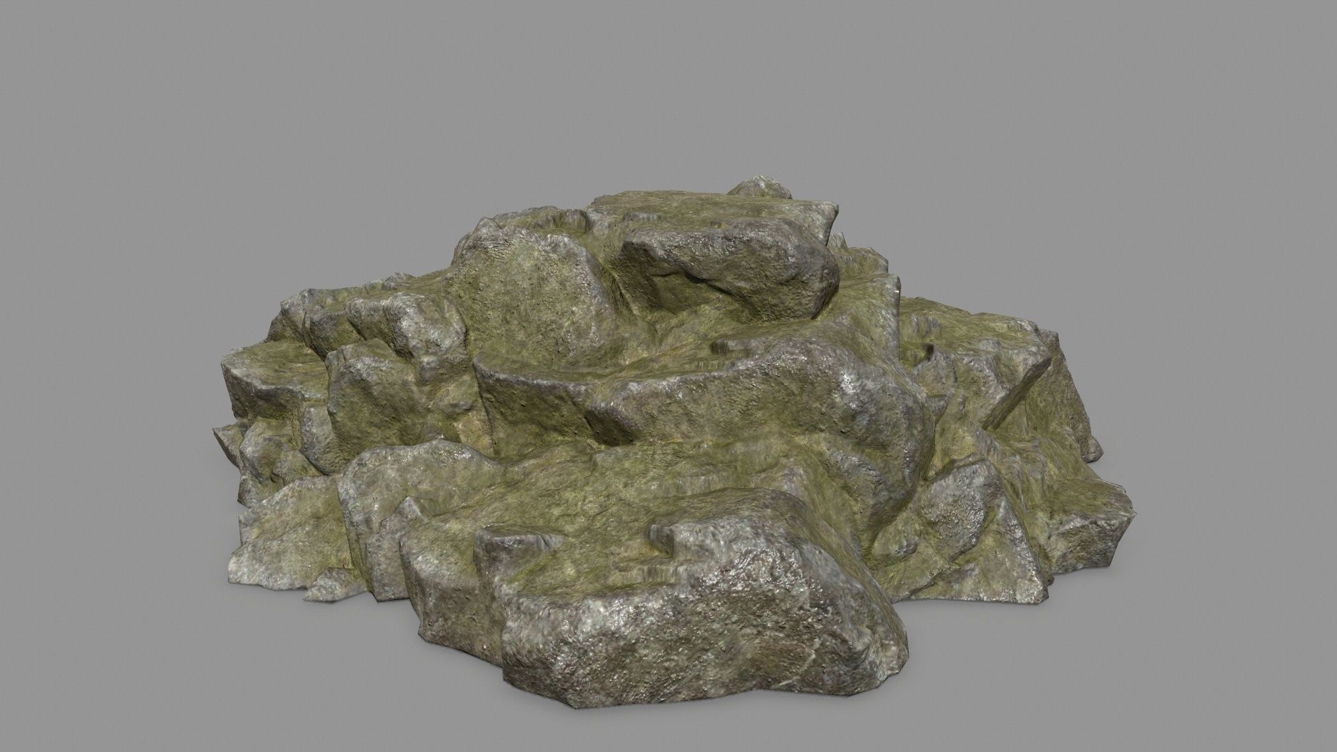 Rock Set pile of rocks Low-poly 3D model_4