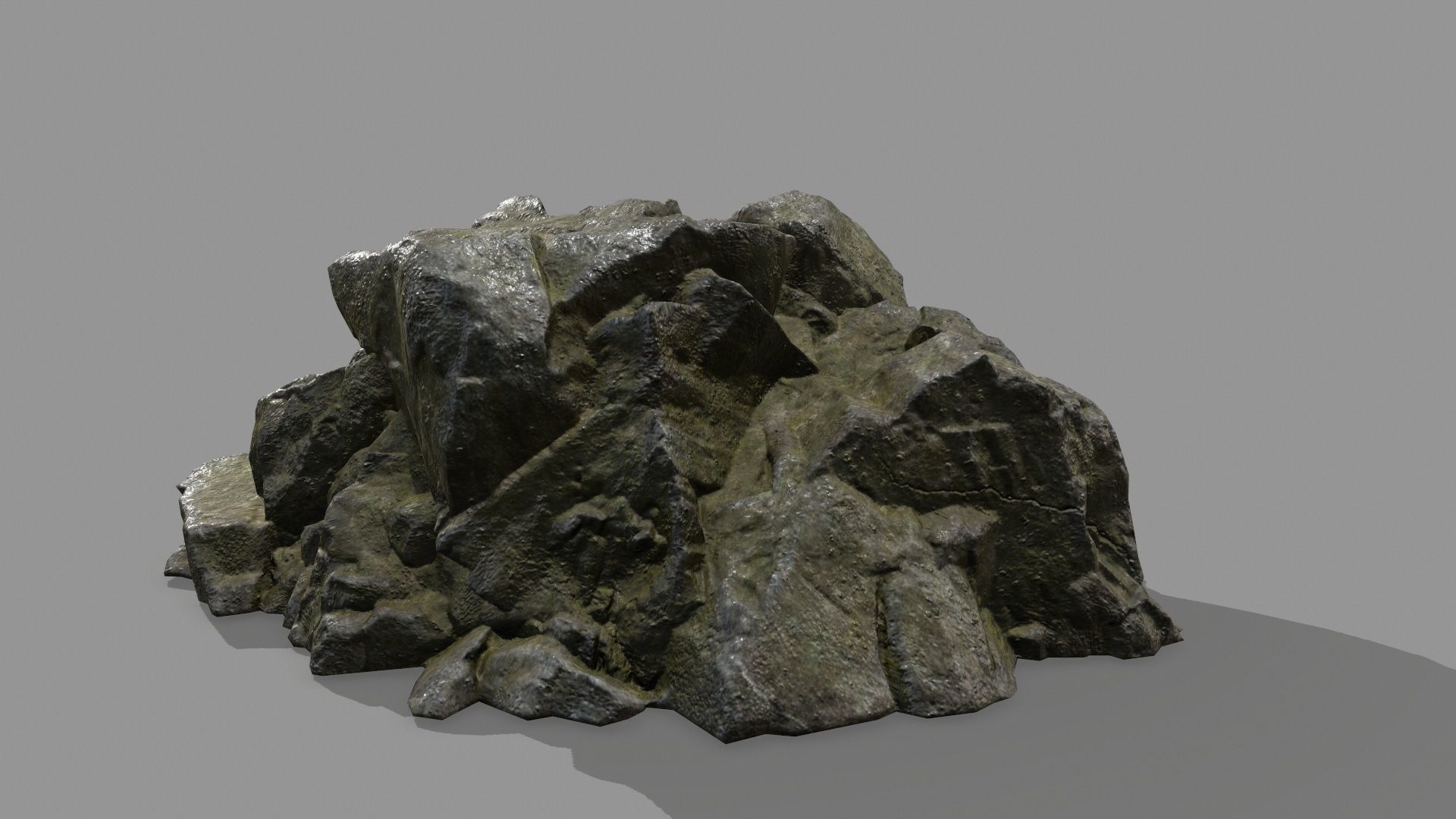 Rock Set pile of rocks Low-poly 3D model_7