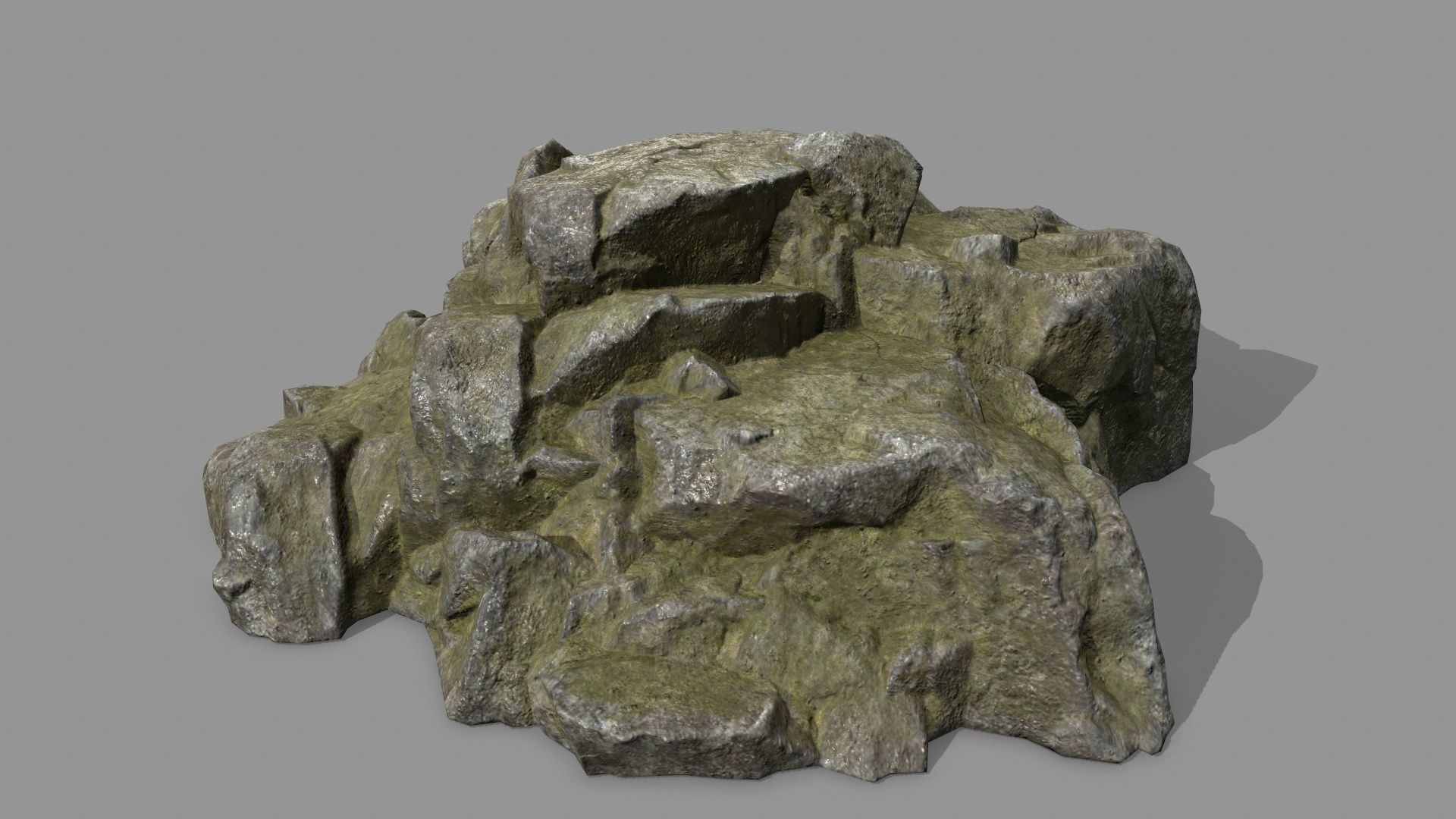 Rock Set pile of rocks Low-poly 3D model_3