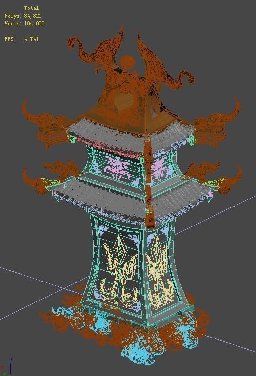 Large City Square - Tower 3D model_3